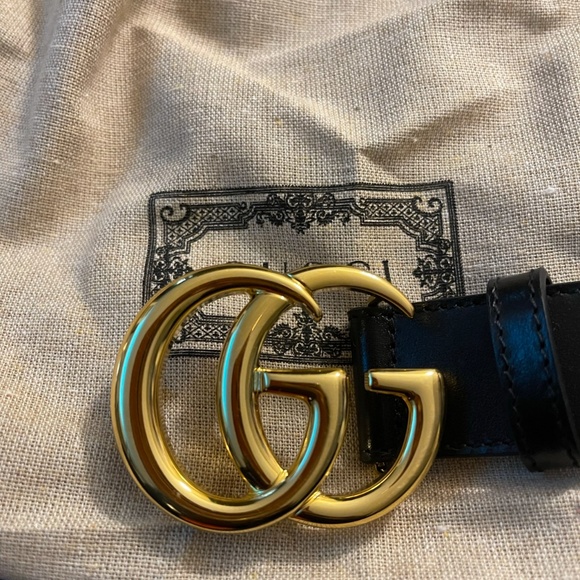 Gucci wGG Marmont Leather Belt w/ Shiny Buckle main image 4